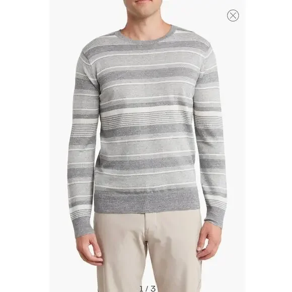 NWT Peter Millar Keys merino wool linen blend crewneck sweater - LARGE